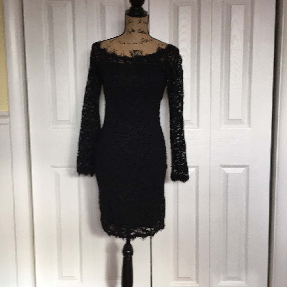 Little Black Dress Lace Long Sleeve